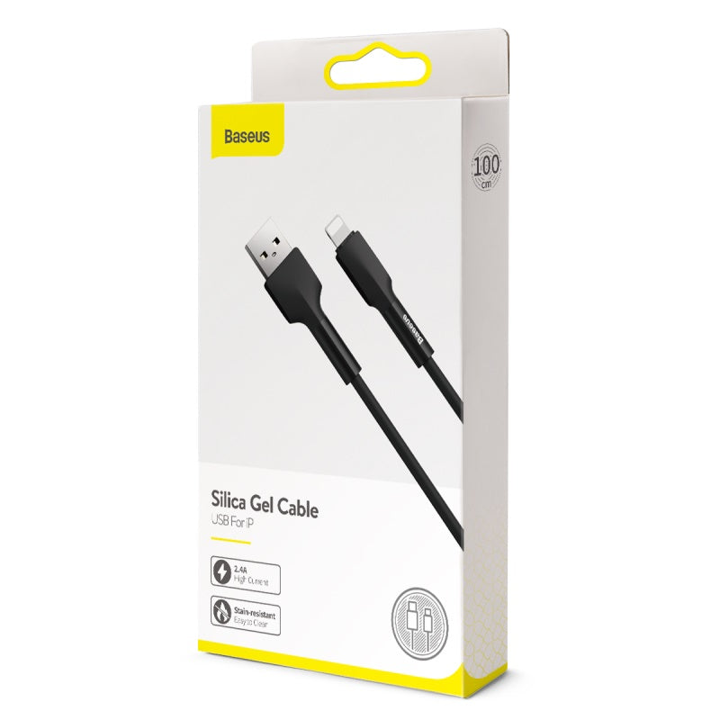 Baseus Silica gel cable USB For IP 1m Black
