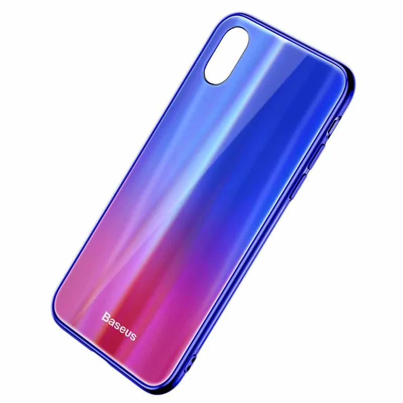 WIAPIPHX-XC39 Baseus Laser Luster Case For iPX Blue+red