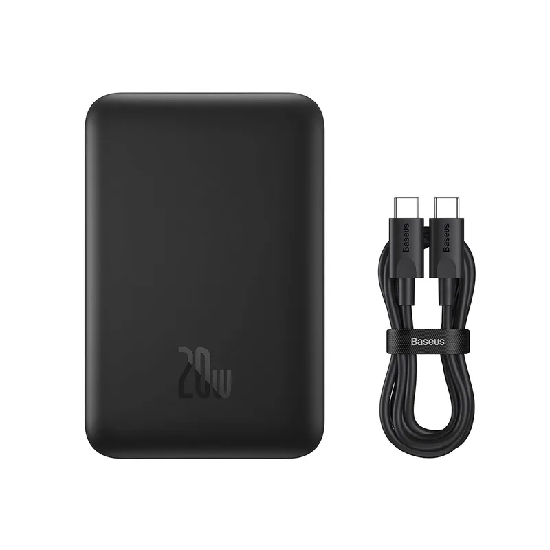 Baseus Magnetic Wireles Charge Power Bank 10000mAh fast charging Cable Type-C to Type-C 60W(20V/3A) 50cm black) PPCX000003187