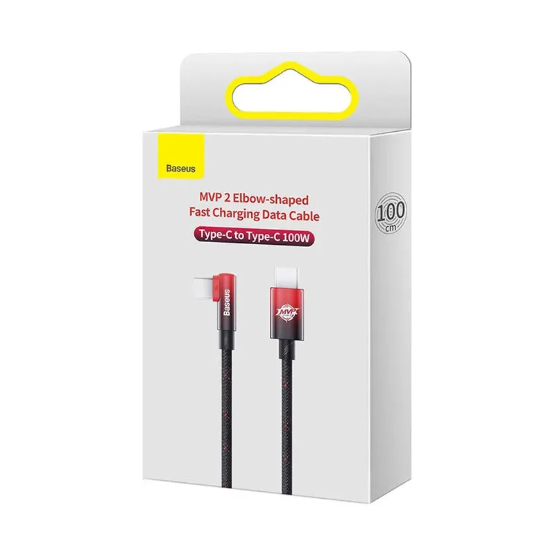 Baseus MVP 2 Elbow-shaped Fast Charging Data Cable Type-C to Type-C 100W 1m CAVP000620