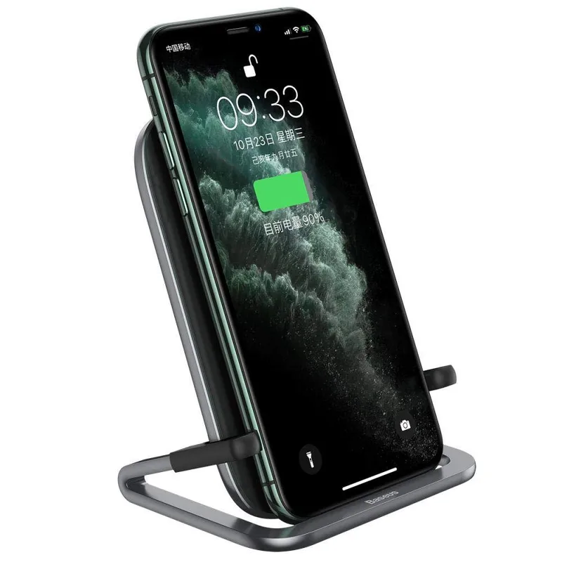 Baseus Rib Horizontal and Vertical Holder Wireless Charging 15W Black