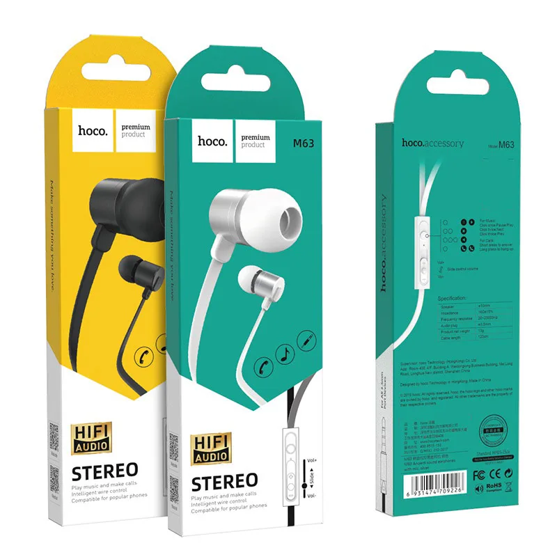 M63 Ancient sound earphones with mic