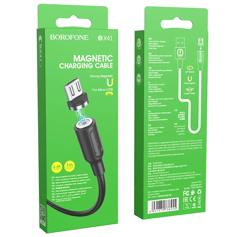 Borofone BX41 Amiable magnetic charging cable for Micro