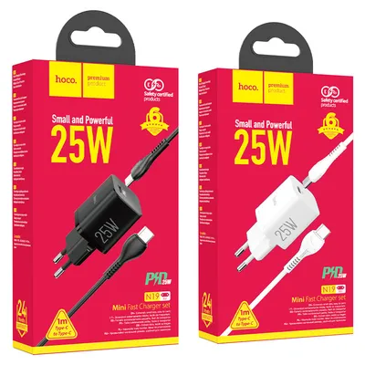 Hoco N19 Rigorous PD25W charger set(Type-C to Type-C)(EU)