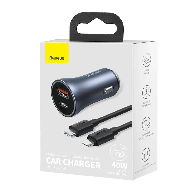 Baseus Car Charger Type-c To iPHone Usb 40W TZCCJD-B0G