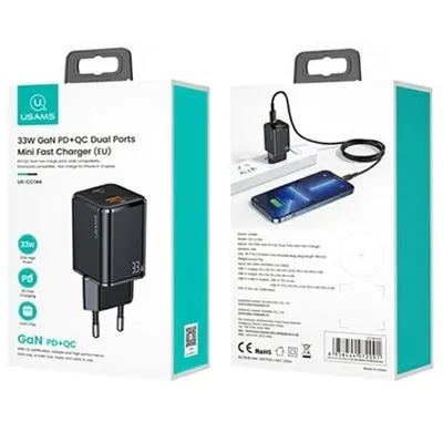 Usams 33W Gan PD+QC Dual Ports Mini Fast Charger US-CC144