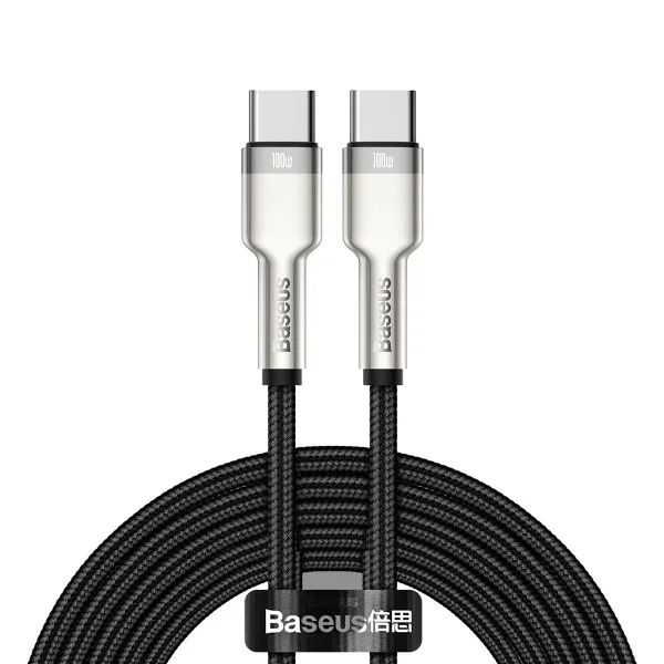 Baseus Cafule Series Metal Data Cable Type-C to Type-C 100W 2m Black CATJK-D01