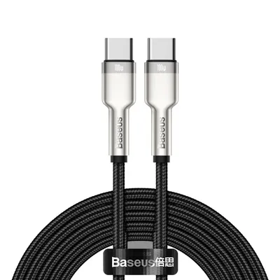 Baseus Cafule Series Metal Data Cable Type-C to Type-C 100W 2m Black CATJK-D01