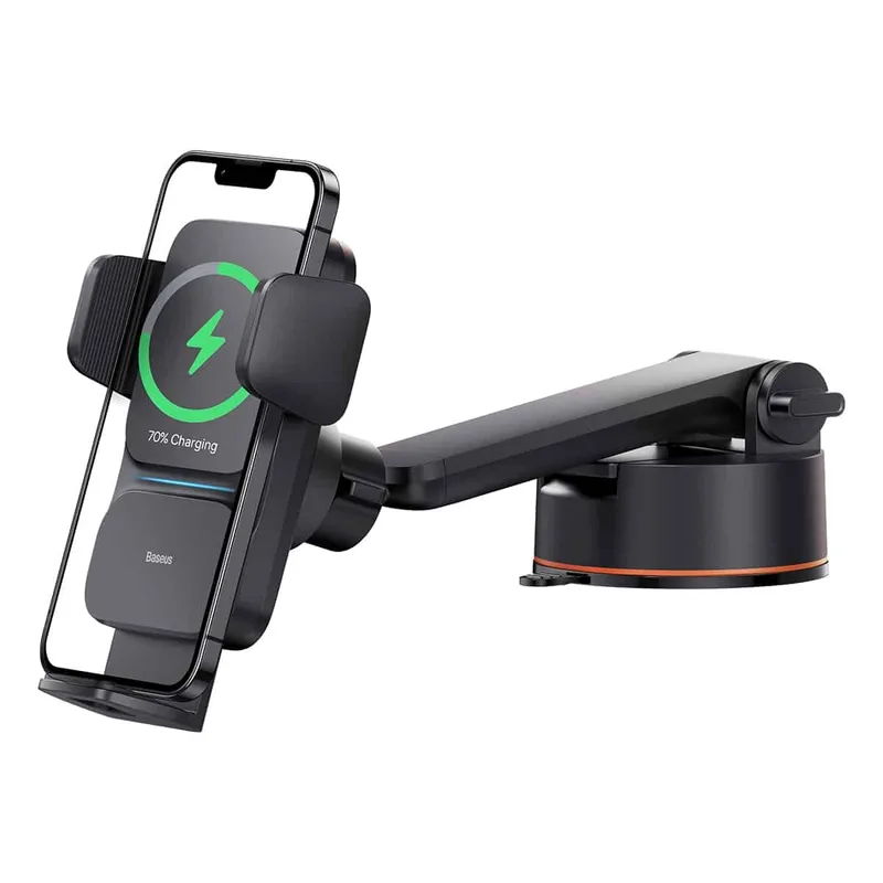 Baseus Wisdom Auto Alignment Car Mount Wireless Charger（QI 15W（Suction base)Black CGZX000101