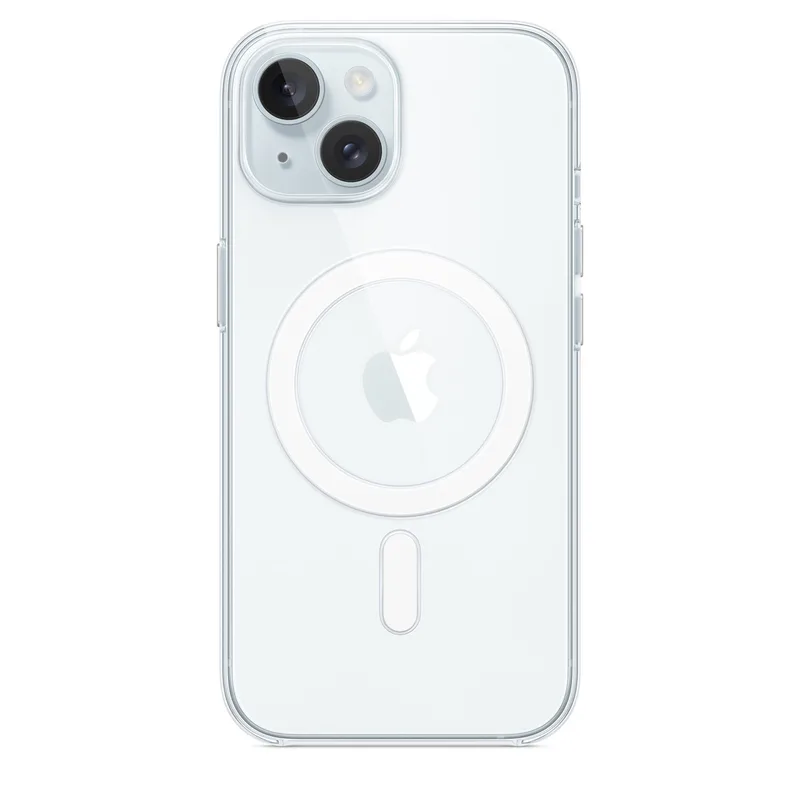 გამჭვირვალე ქეისი MagSafe-ით iPhone 15 სერიისთვის