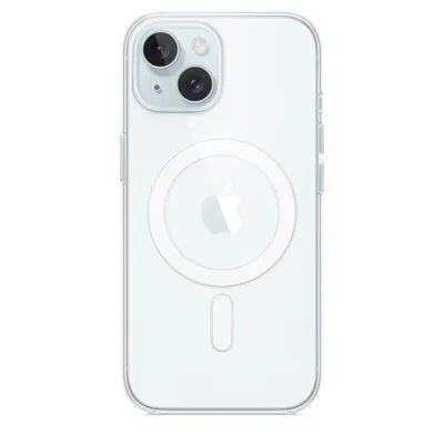 გამჭვირვალე ქეისი MagSafe-ით iPhone 15 სერიისთვის