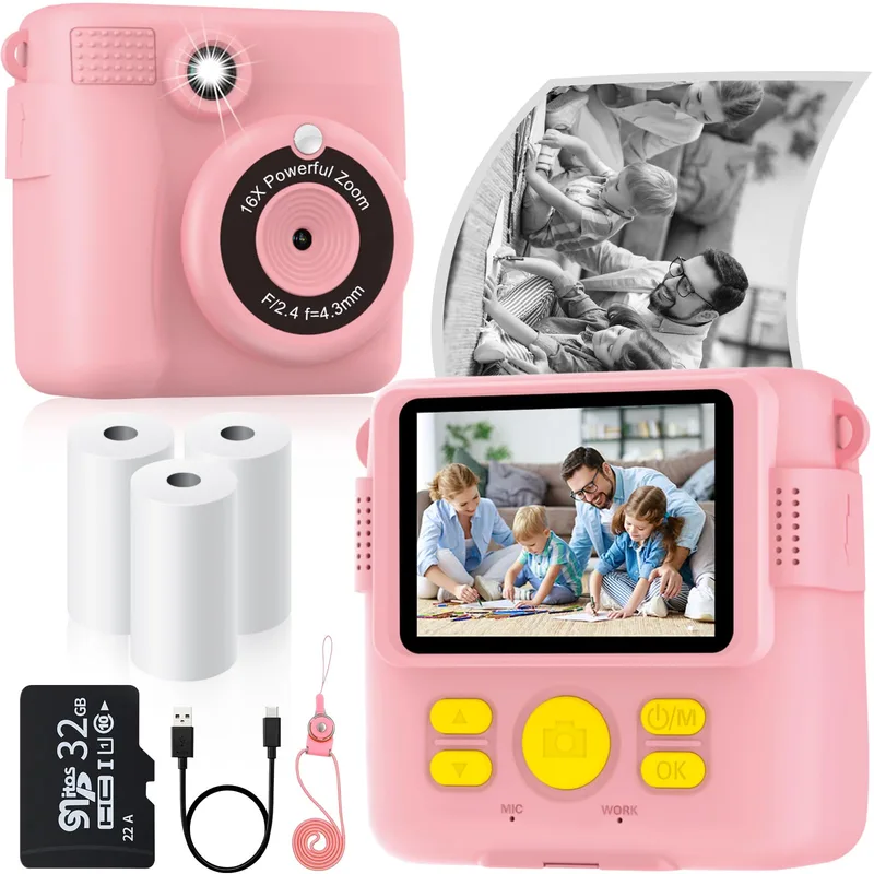 Baby Camera Children's Digital Print Camera M1 ბეჭდვის ფუნქციით