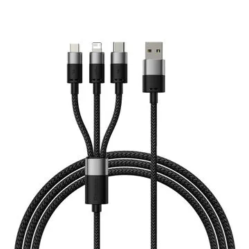 Baseus StarSpeed 1-for-3 Fast Charging Data Cable USB to M+L+C 3.5A 0.6m Cluster