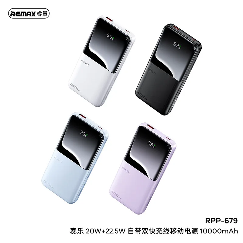 REMAX Cynlle Series 20W+22.5W Power Bank with 2 Fast Charging Cables 10000mAh RPP-679