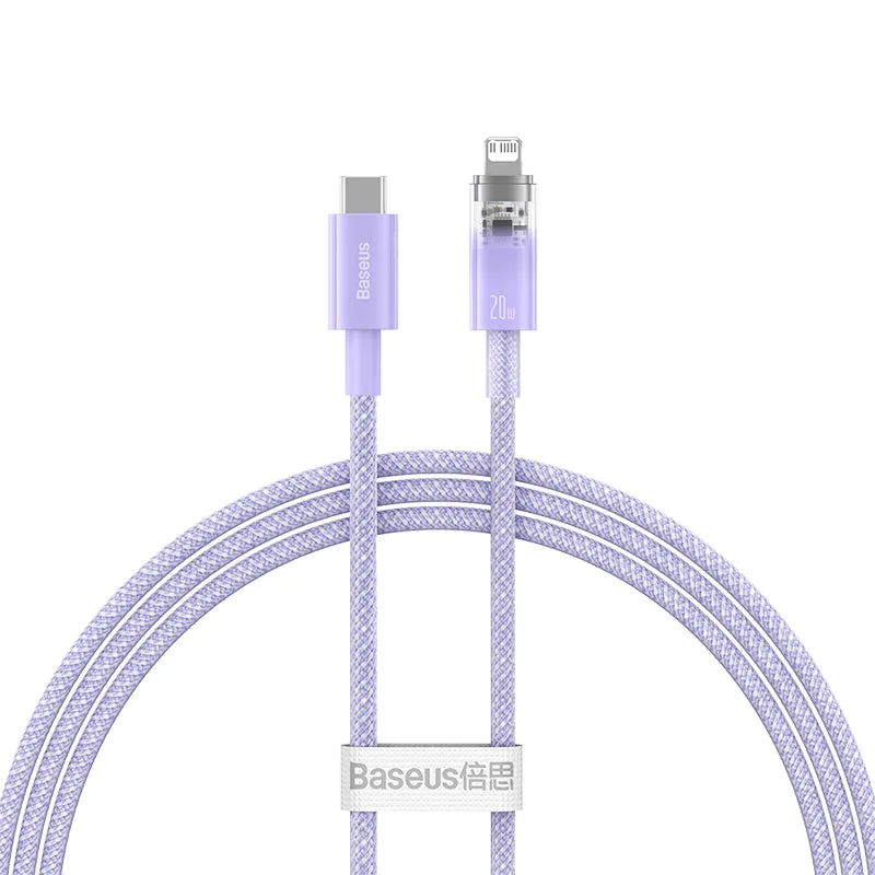 Baseus Explorer Series Fast Charging Cable with Smart Temperature Control USB to iP 2.4A 2m Purple