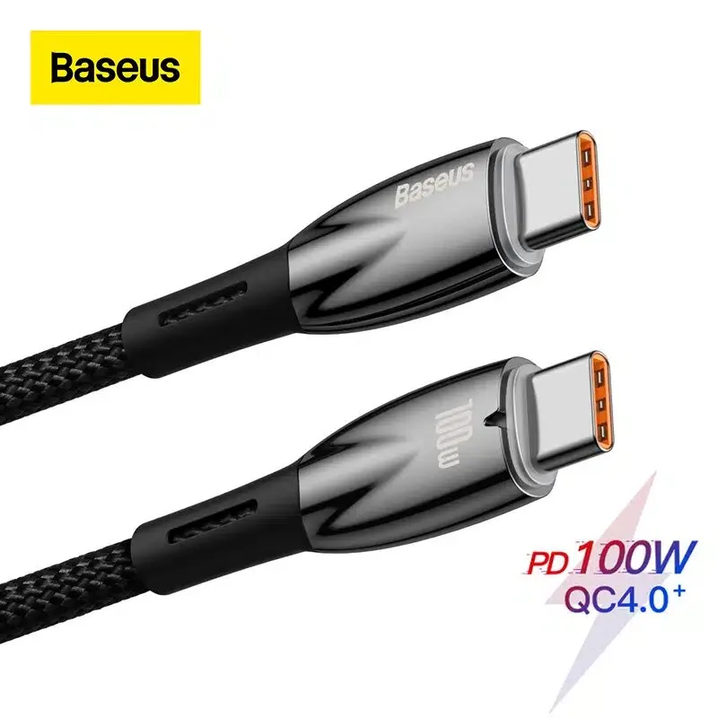 Baseus Glimmer Series Fast Charging Data Cable Type-C to Type-C 100W 2m Black