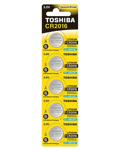 შეკვრა ელემენტების 5-ცალიანი CR2016 CP-5C TOSHIBA
