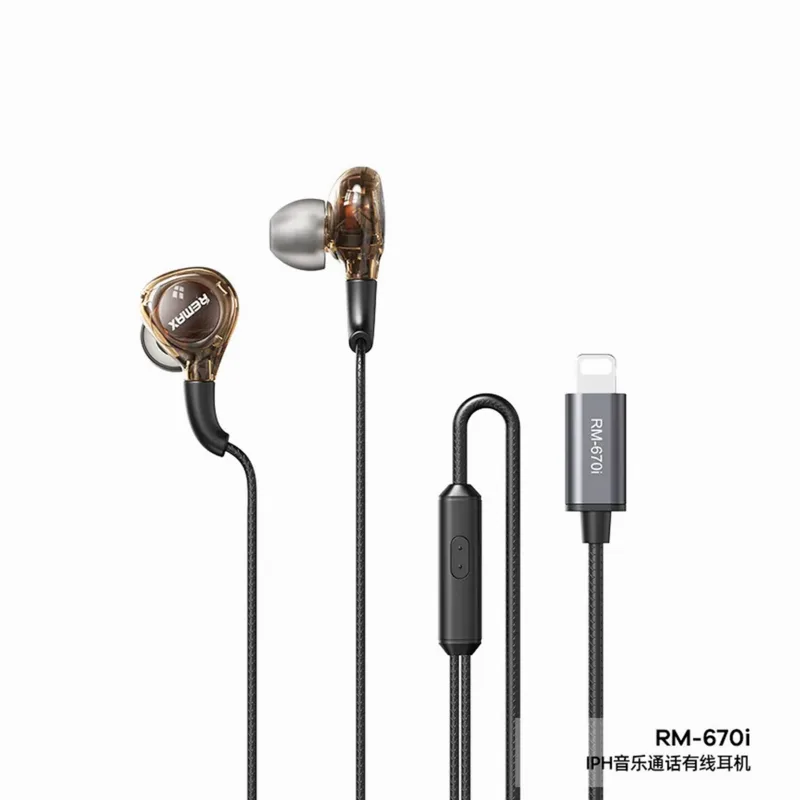REMAX Wired Earphone for Music and Call RM-670i შავი