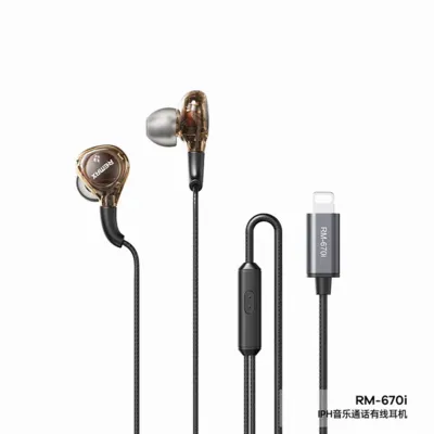 REMAX Wired Earphone for Music and Call RM-670i შავი