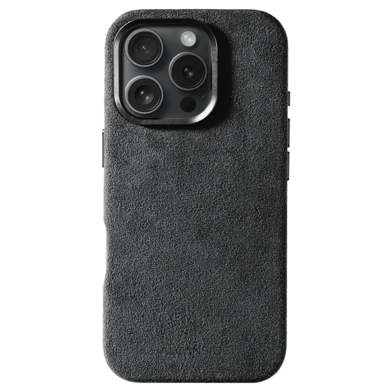 ალკანტარა ქეისი iP 16 Pro Max შავი