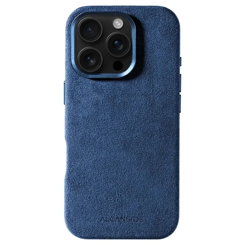 ალკანტარა ქეისი iP 16 Pro Max ღია ლურჯი