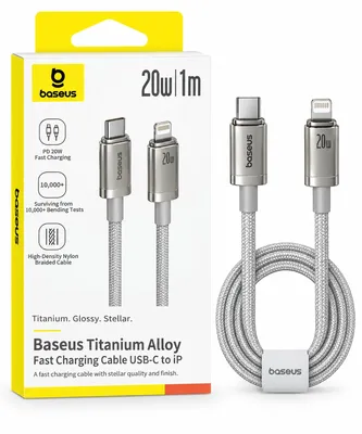 Baseus Titanium Alloy Fast Charging Cable USB-C to Lightning 20W – 1m