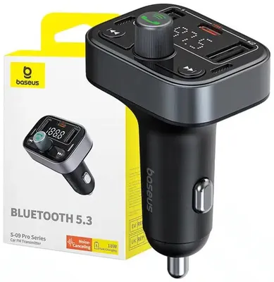 Baseus S-09 Pro Series Car FM Transmitter Cluster Black