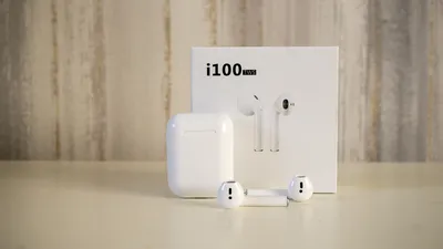 i100 უსადენო ყურსასმენები ქეისით, თეთრი