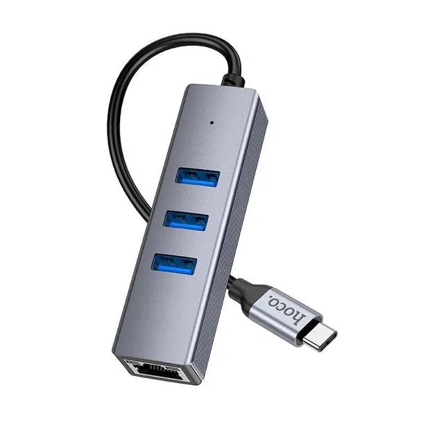 Hoco HB34 Easy link Type-C Gigabit network adapter(Type-C to USB3.0*3+RJ45)
