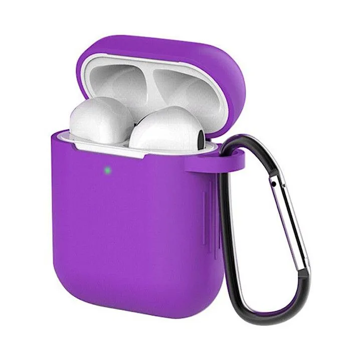 სილიკონის ქეისი AirPods 1/2-ისთვის, იასამნისფერი