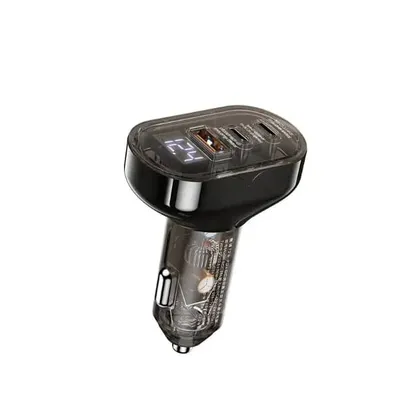 REMAX Cybo Series 72W PD+QC Transparent Fast Car Charger with Digital Display RC