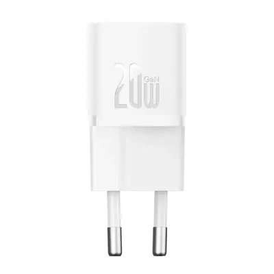 Baseus GaN5 Fast Charger(mini) 1C 20W EU Moon White(WithSeries Fast Charging Dat