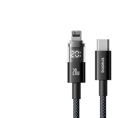 Baseus Display 2 Fast Charging Data Cable USB-C to iP 20W 1m Cosmic Black P10382