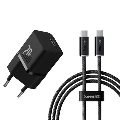 Baseus GaN5 Fast Charger(mini) 1C 20W EU Cluster Black(With: Baseus Dynamic 3 Se