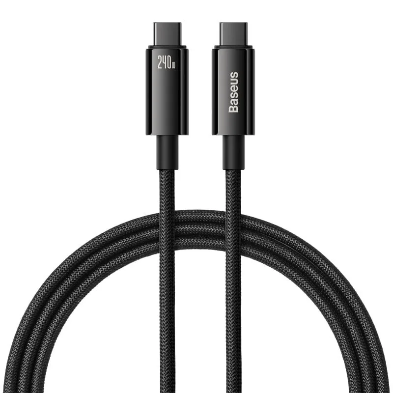 Baseus Tungsten Gold Fast Charging Data Cable Type-C to Type-C 240W 3m Black