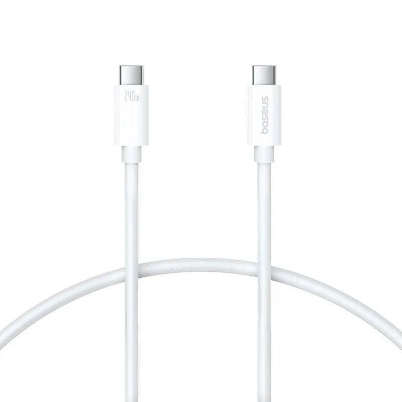 Baseus Superior Series 2 For iP 15 Pro Series USB4 Full-Function Fast Charging Cable Type-C to Type-C 240W 1m Moon White
