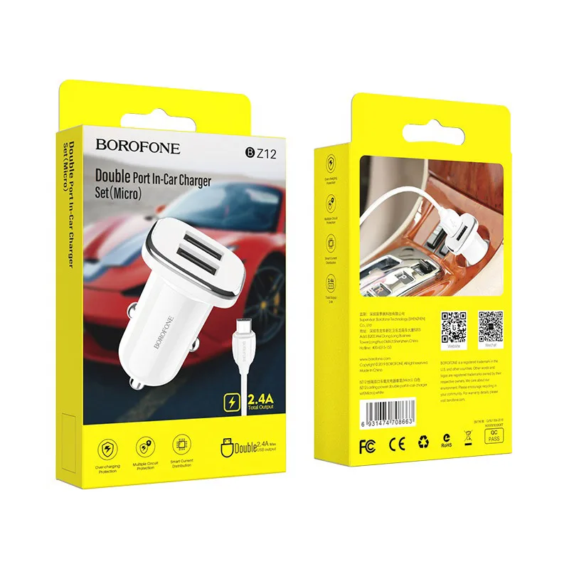 Borofone BZ12 Lasting power double port in-car charger