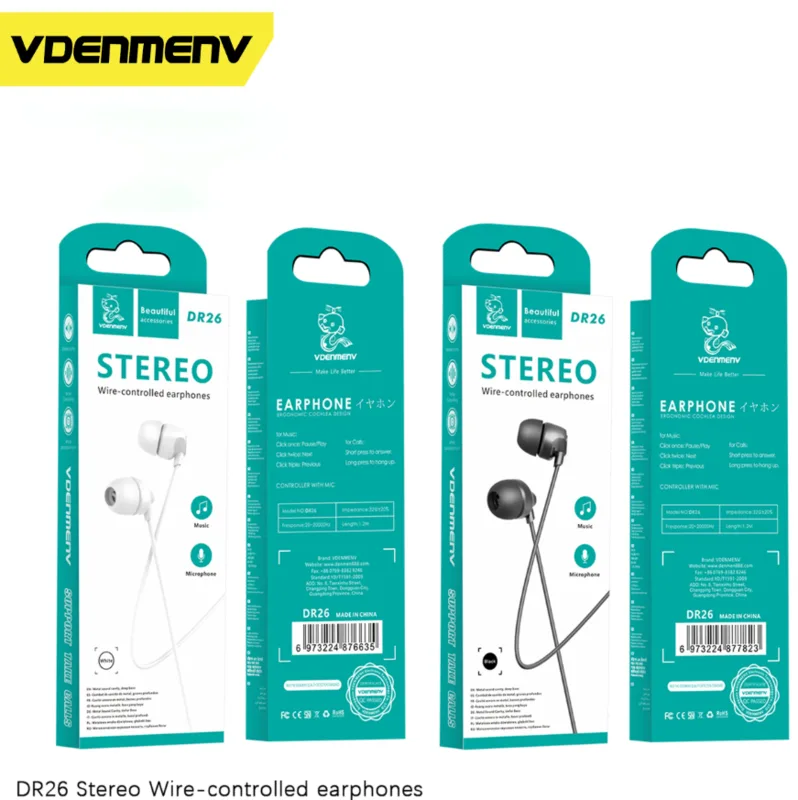 Vdenmenv Stereo wire-Controlled Earphone DR26