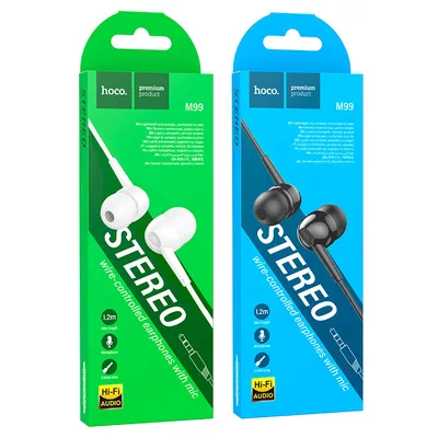 Hoco M99 Celestial universal earphones with microphone თეთრი