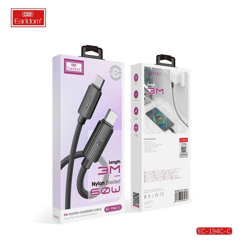 Earldom Cable Faster Charging Cable 3M EC-194 C-C