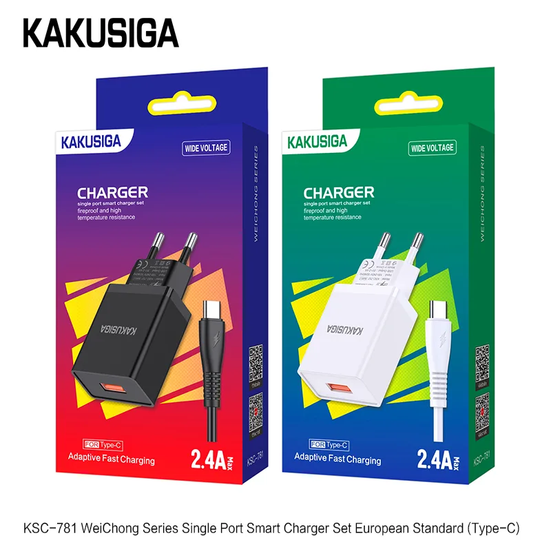 Kaku KSC-781 WEICHONG Series Single Port Smart Charger Set (Lightning)(EU)
