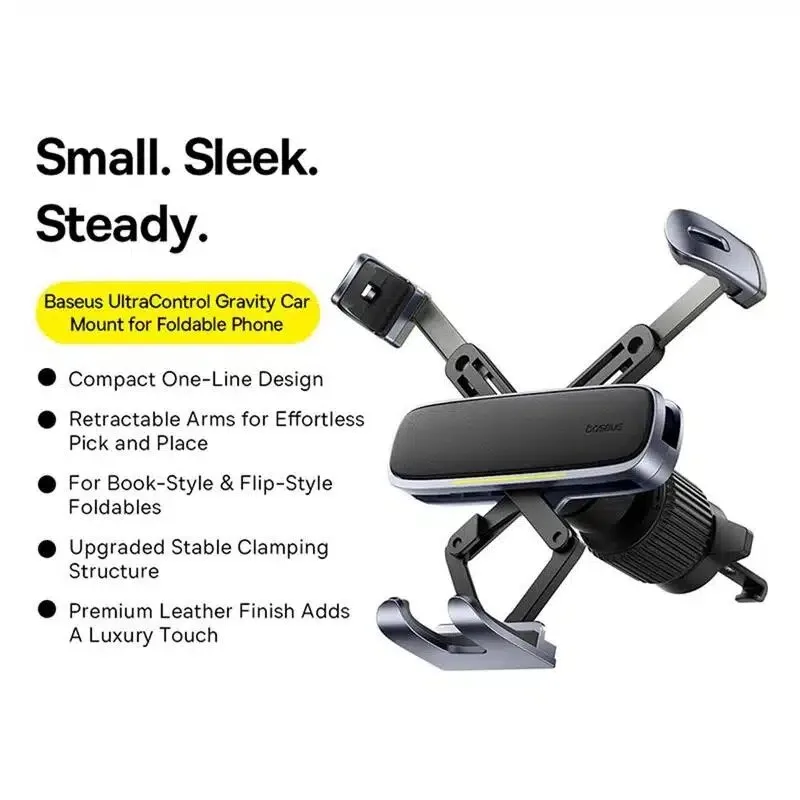 OS-Baseus UltraControl Gravity Car Mount for Foldable Phone Space Grey