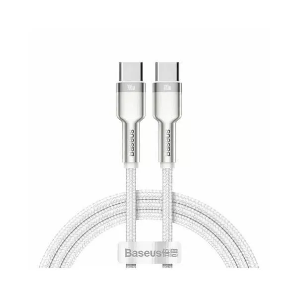 Baseus Crystal Fast Charging Data Cable USB-C to USB-C 100W 1m Moon White
