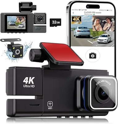 Video Camera Dash 3 Cameras WIfi