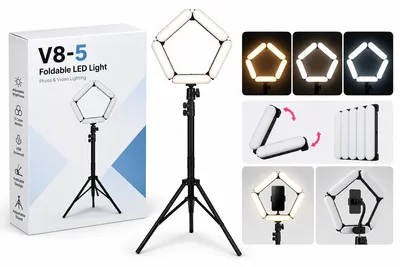 V8-5 Foldable LED Light – დასაკეცი LED განათება
