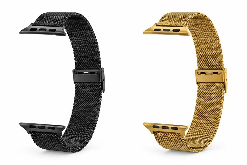 ლითონის სამაჯური Apple Watch-ისთვის BD-21 შავი-ოქროსფერი