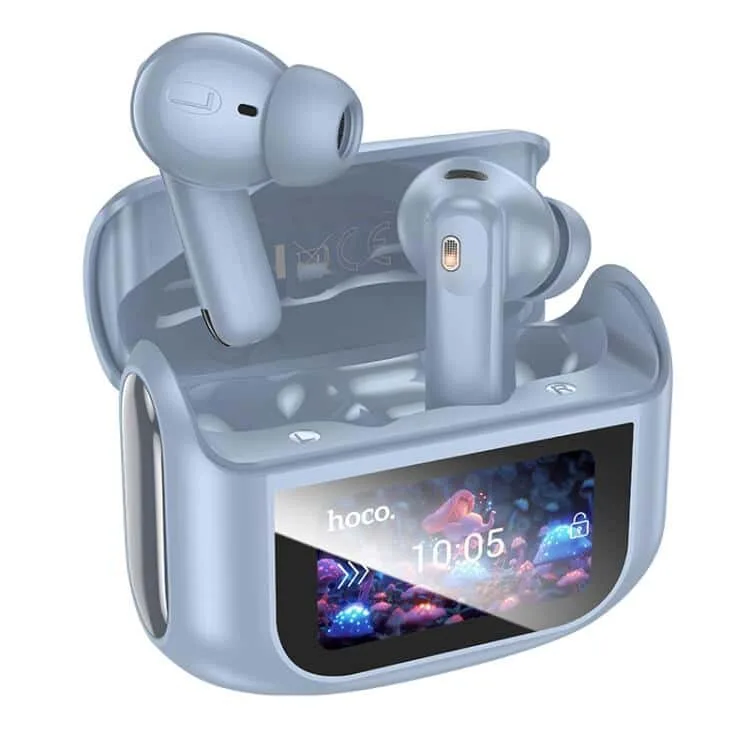 Hoco EQ21 Sandy true wireless ANC+ENC noise reduction touch screen BT headset blue star