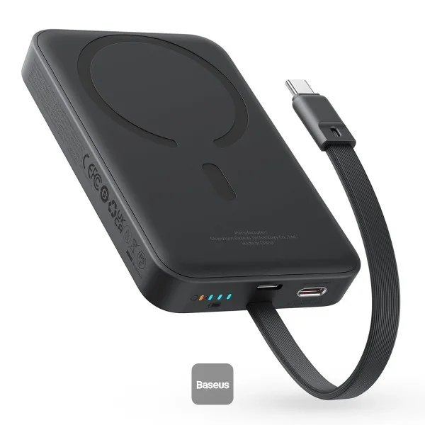 OS-Baseus Magnetic Mini Air Wireless Fast Charge Power Bank 10000mAh 20W Cluster Black