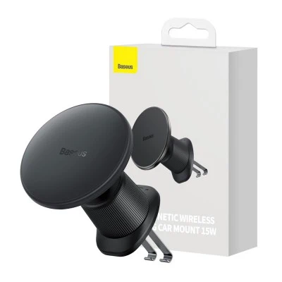 Baseus CW01 Magnetic Wireless Charging Car Mount Air Vent Version 15W Cluster Black