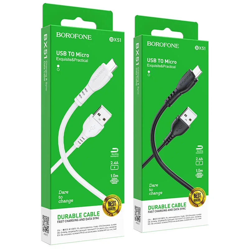 Borofone BX51 Triumph charging data cable for iP(unpackaged) White
